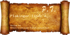 Plakinger Tibád névjegykártya